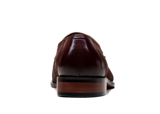 Tassel Penny Suede Leather Dress Shoes , Spring / Autumn Mens Leather Slip On Shoes