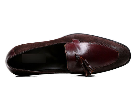 Tassel Penny Suede Leather Dress Shoes , Spring / Autumn Mens Leather Slip On Shoes