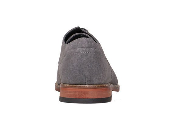 Suede Leather Flat Casual Shoes , Handmade Grey Mens Leather Driving Shoes