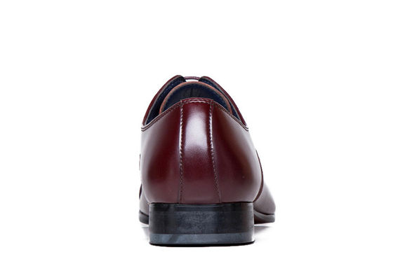 Normal Size Carved Mens Pointed Toe Dress Shoes , Adult Brown Lace Up Dress Shoes