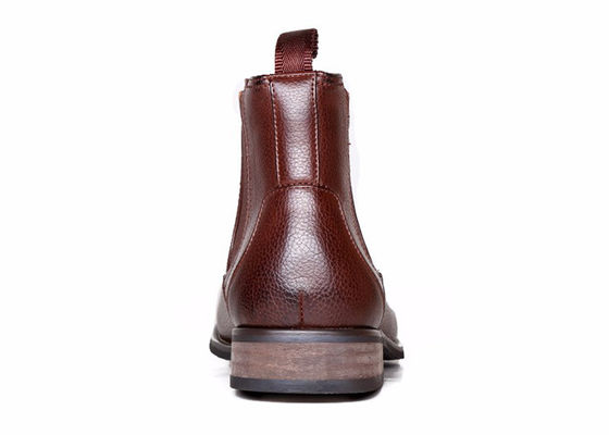 Martin Mens Ankle Boots Round Toe Custom Real Leather Brown Boots