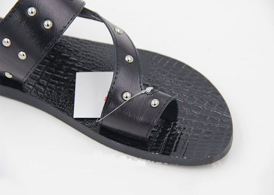 Home Mens Genuine Leather Flip Flops Summer Beach Sandals Slippers