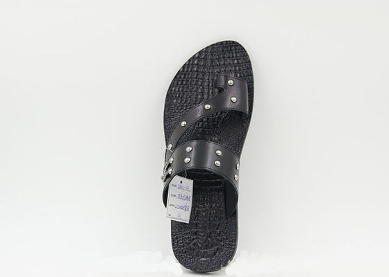 Home Mens Genuine Leather Flip Flops Summer Beach Sandals Slippers