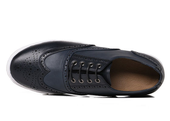 Comfortable Mens Lace Up Sneakers Black PU Lacing Mens Shoes Leather Brogue Sneakers