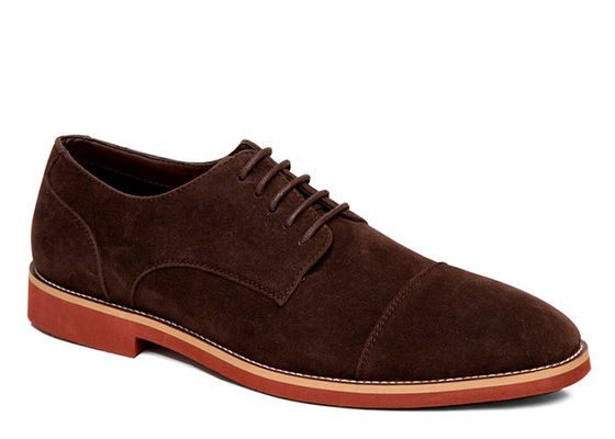 Classic Genuine Leather Casual Shoes , Round Toe Brown Suede Driving Shoes