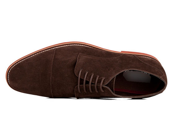 Classic Genuine Leather Casual Shoes , Round Toe Brown Suede Driving Shoes