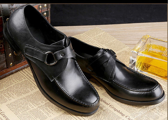 Full Grain Leather Men'S Dress Shoes Customized Business Monk Strap Brown Shoes