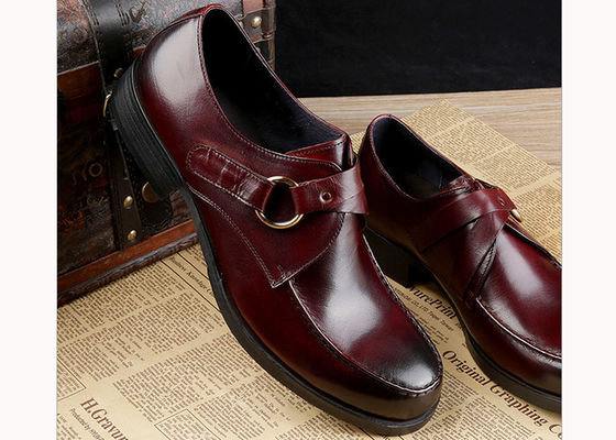 Full Grain Leather Men'S Dress Shoes Customized Business Monk Strap Brown Shoes