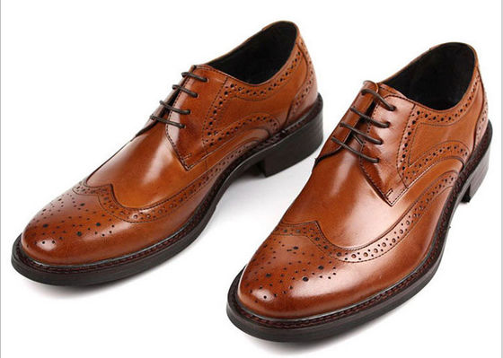 Genuine Leather Men's Dress Shoes Dark Brown Spring Autumn Shoes