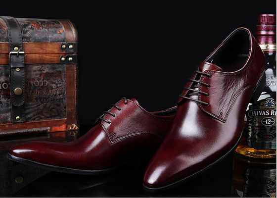 Romantic Soft Leather Men'S Wedding Dress Shoes Pure Color Brush Off British Style