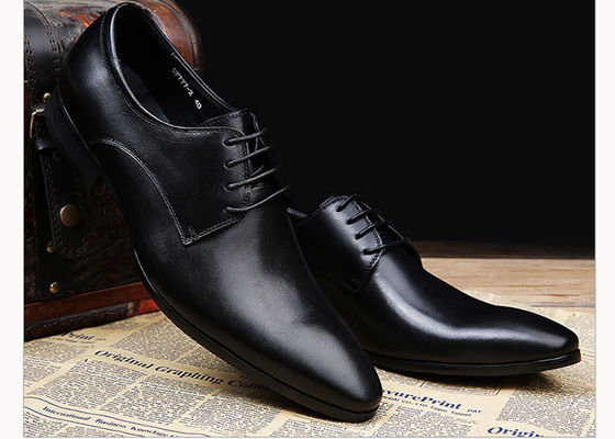 Romantic Soft Leather Men'S Wedding Dress Shoes Pure Color Brush Off British Style