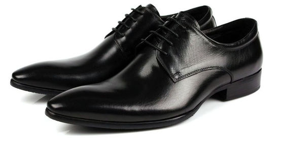 Oxford Style Mens Leather Dress Shoes Dark Red / Black Lace Up Dress Shoes