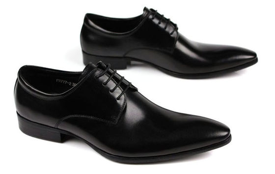 Oxford Style Mens Leather Dress Shoes Dark Red / Black Lace Up Dress Shoes