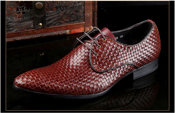 Mens Burgundy Dress Shoes Vintage Italian Goodyear Welted Full Grain Leather Shoes