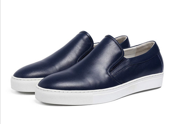 Outdoor Mens Jogging Shoes , Genuine Leather Slip On Top Walking Sneakers