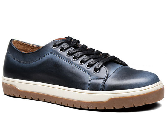 Leather Round Toe Mens Lace Up Sneakers Fashion Mens Skateboard Shoes