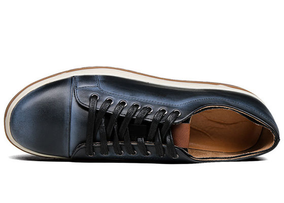 Leather Round Toe Mens Lace Up Sneakers Fashion Mens Skateboard Shoes