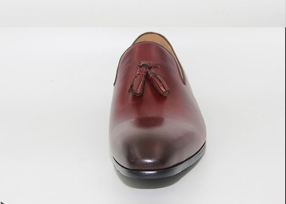 Tassel Low Heel Wedding Shoes Loafers Style Bullock Round Toe Handmade Oxford Shoes