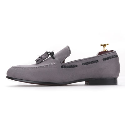 Handmade Mens Velvet Loafers Genuine Leather British Style Men Shoes for Wedding