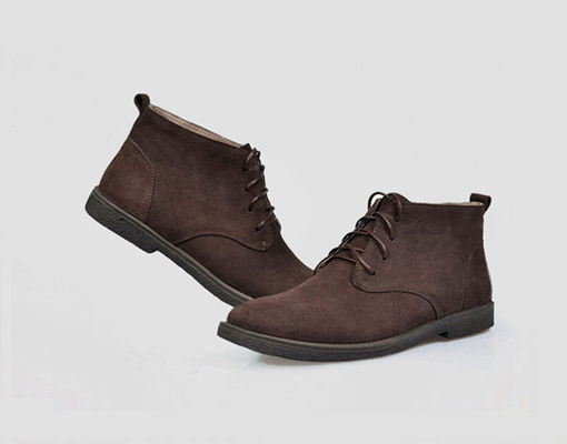 Square Heel Brown Suede Desert Ankle Boots Round Toe Luxury Brand Vintage Footwear