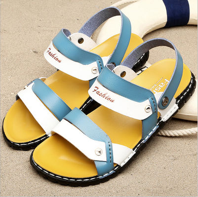 Luxury Mens Summer Slip On Sandals , Custom Handcrafted Leather Sandals