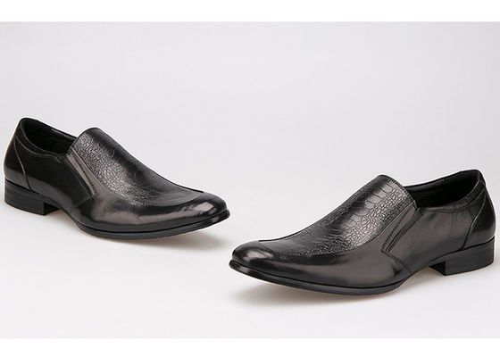 Slip On Round Toe Men Formal Dress Shoes Oxford Style Full Grain Leather Dress Shoes