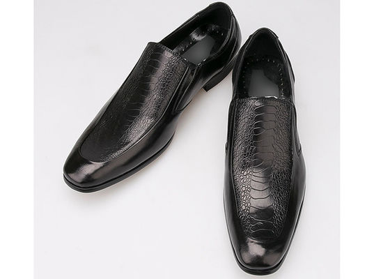 Slip On Round Toe Men Formal Dress Shoes Oxford Style Full Grain Leather Dress Shoes
