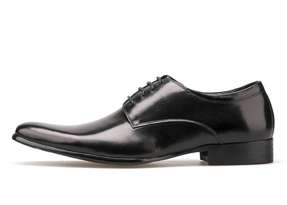Soft Leather Flat Suede Derby Shoes , Men Formal Dress Shoes Black / Brown