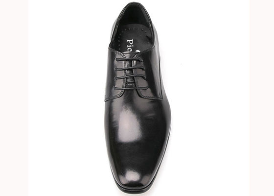 Soft Leather Flat Suede Derby Shoes , Men Formal Dress Shoes Black / Brown
