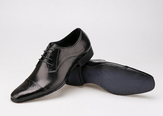 Business Men's Dress Shoes British Style Genuine Leather Lace Up Brogue Shoes