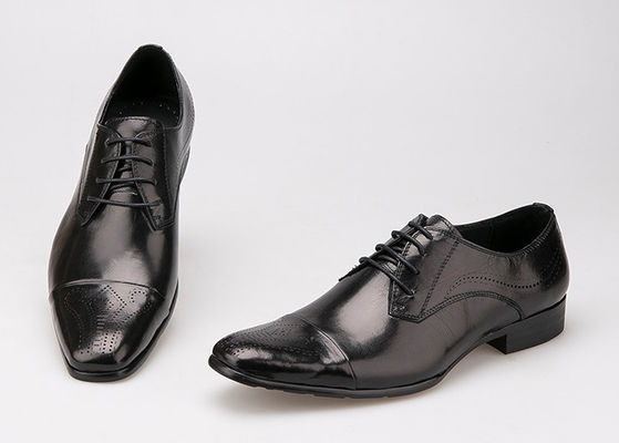Business Men's Dress Shoes British Style Genuine Leather Lace Up Brogue Shoes