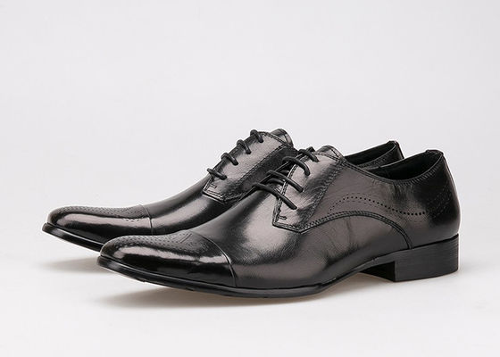 Business Men's Dress Shoes British Style Genuine Leather Lace Up Brogue Shoes