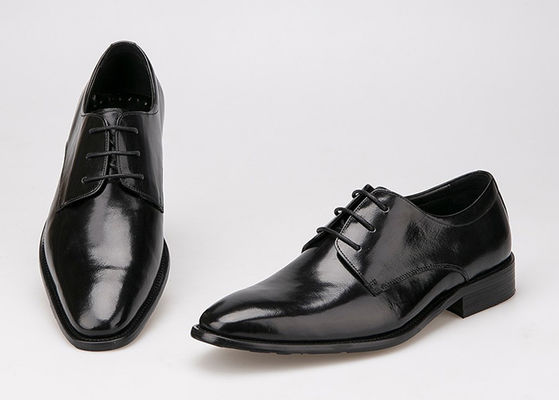 Flats Men Formal Dress Shoes Black Genuine Leather Lace Up Shoes For Business Office