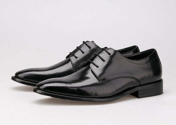 Flats Men Formal Dress Shoes Black Genuine Leather Lace Up Shoes For Business Office