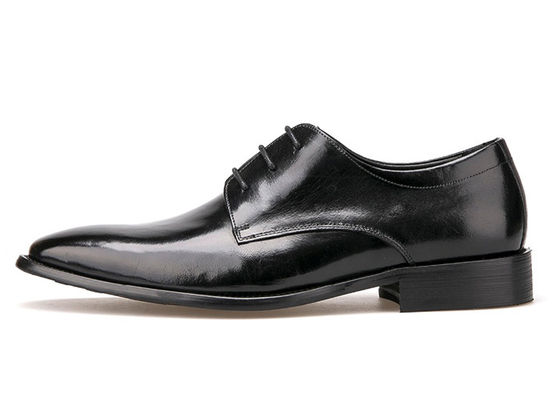Italian Mens Leather Dress Shoes Black Lace Dress Shoes For Business Office