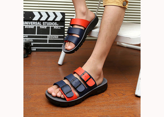 ODM Mens Casual Leather Slippers Genuine Leather Cowhide Sandals Mens Designer Flip Flops