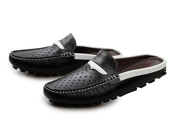 Fashion Summer Genuine Leather Mens Sandals / Mens Cowhide Slippers