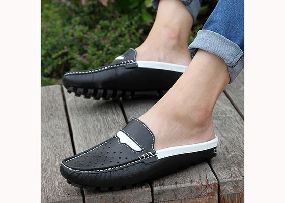 Fashion Summer Genuine Leather Mens Sandals / Mens Cowhide Slippers