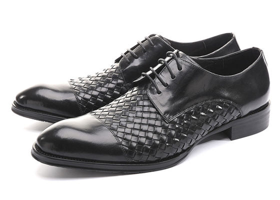 Business BV Oxfords Mens Casual Dress Shoes , Mens Black Lace Up Shoes For Party