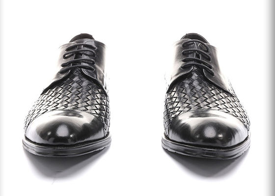 Business BV Oxfords Mens Casual Dress Shoes , Mens Black Lace Up Shoes For Party
