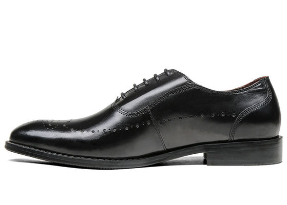 Flats Mens Black Oxford Shoes Comfortable Insole Lacing Business Dress Shoes