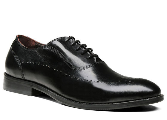 Flats Mens Black Oxford Shoes Comfortable Insole Lacing Business Dress Shoes