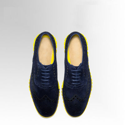 Blue Men's Casual Shoes Lightweight Suede Footwear  For Outdoor Exercise