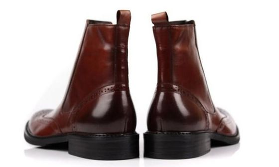 Handmade Zip Mens Leather Dress Boots Military Army SWAT Combat / Training Boots