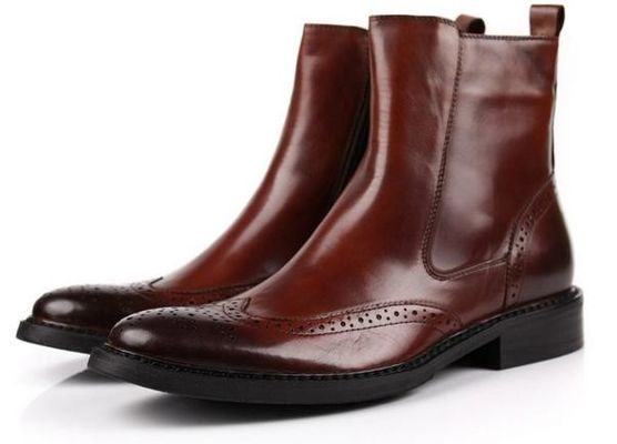 Handmade Zip Mens Leather Dress Boots Military Army SWAT Combat / Training Boots