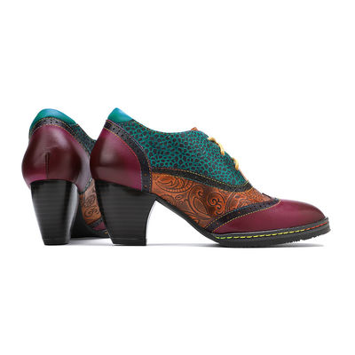 Casual Bohemian Style Shoes Thick Heel Dress Shoes Women Retro Shoes