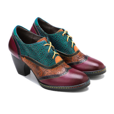Casual Bohemian Style Shoes Thick Heel Dress Shoes Women Retro Shoes