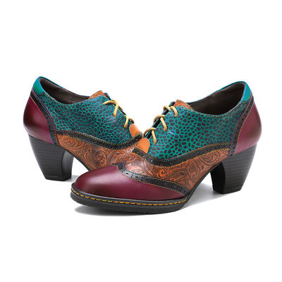 Casual Bohemian Style Shoes Thick Heel Dress Shoes Women Retro Shoes
