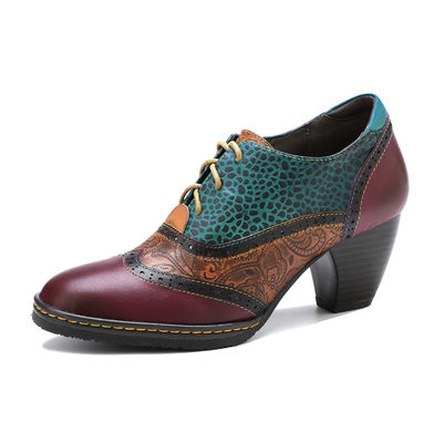 Casual Bohemian Style Shoes Thick Heel Dress Shoes Women Retro Shoes