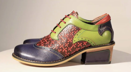 Handmade Brogue Oxford Shoes Womens Lace Up Dress Shoes 36-42 Size